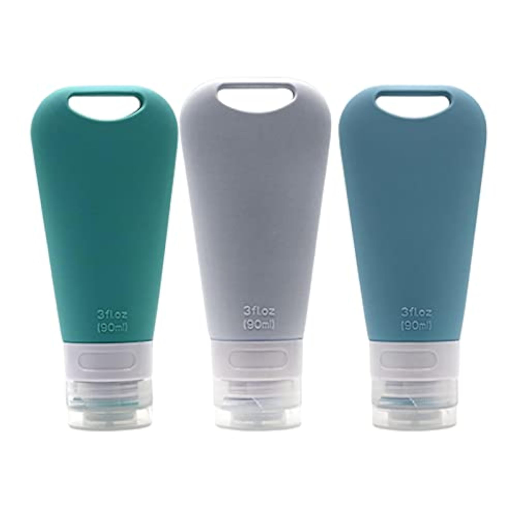 Silicone Travel Bottles Set, 90ml Cosmetic Squeeze Bottles, 3Pcs